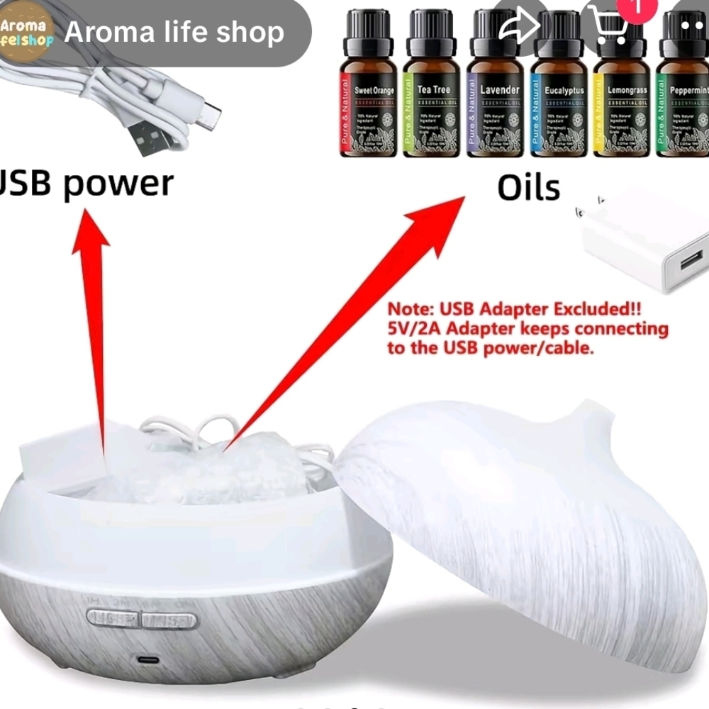 Aromatherapy Diffuser with Remote Control - Silver - Picture 3 of 8